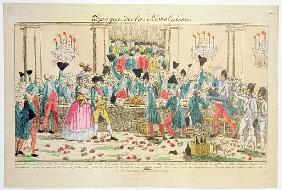 Banquet given on 1 October 1789 at the Versailles Opera House the King''s bodyguards to welcome the 
