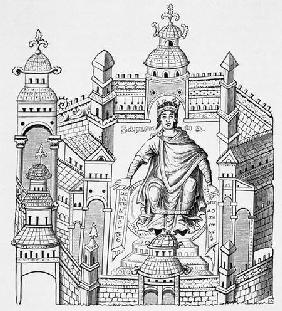 A Carlovingian king in his palace, personifying Wisdom appealing to the whole human race, after a mi