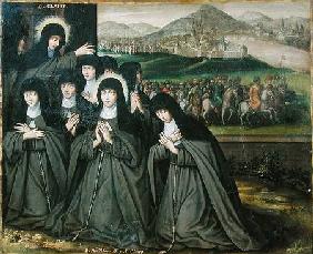 St. Claire with her Sister, Agnes and Nuns