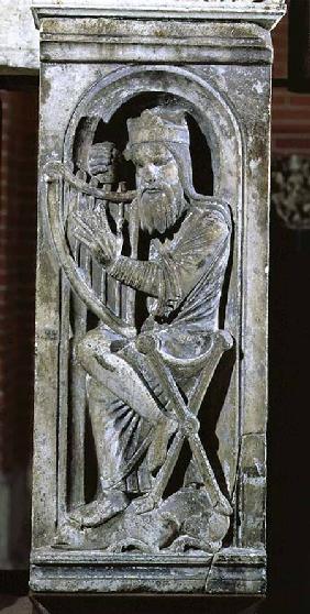 King David tuning his harp