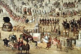 The Place Royale and the Carrousel in 1612  (detail of 161010)