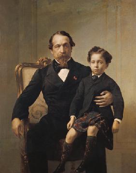Portrait of the Emperor Louis-Napoleon Bonaparte (1808-73) and his son