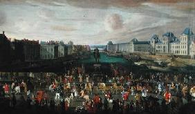 Procession of Louis XIV (1638-1715) Across the Pont-Neuf