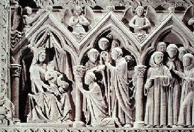 Relief depicting the Presentation of the Monks to the Virgin by St. Etienne of Aubazine, from the To