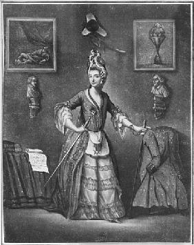 The Chevalier d''Eon, dressed as a woman