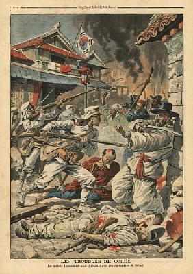 Unrest in Seoul, Korea, illustration from ''Le Petit Journal'', supplement illustre, 4th August 1907