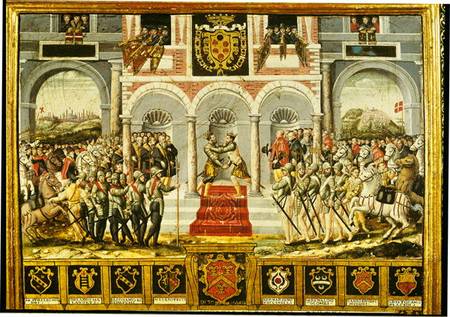 The Treaty of Cateau-Cambresis and the Embrace of Henri II (1519-59) of France and Philip II (1527-9 od French School