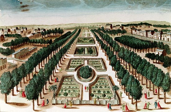 View of the Jardin des Plantes from the Cabinet d''Histoire Naturelle od French School