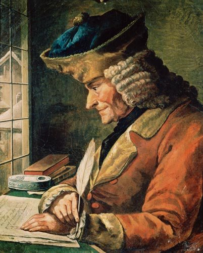 Voltaire (1694-1778) in his Study od French School