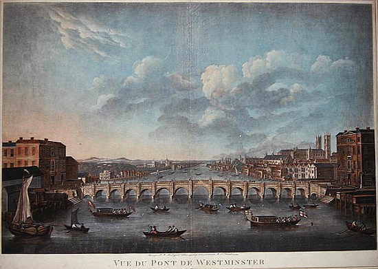 Vue du Pont de Westminster'', looking westward, from an original Picture in the Cabinet of Monsr T.M od French School