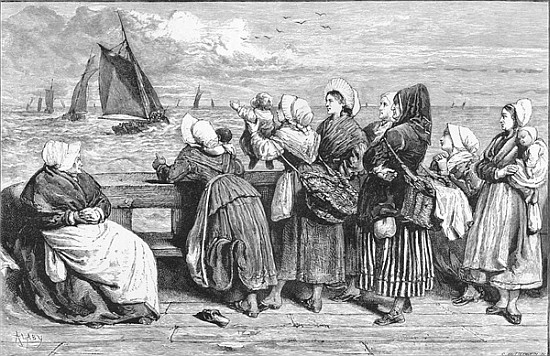 Waiting for the Boats, sketched near Boulogne, published in ''The Illustrated London News'' od French School