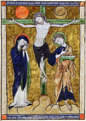 The Crucifixion, from a Psalter, c.1215 (vellum) od French School, (13th century)