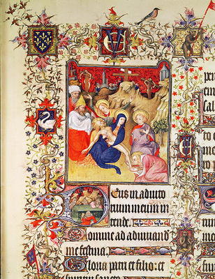 Lat 919 f.77 The Deposition of Christ, from the Grandes Heures de Duc de Berry, 1409 (vellum) od French School, (15th century)