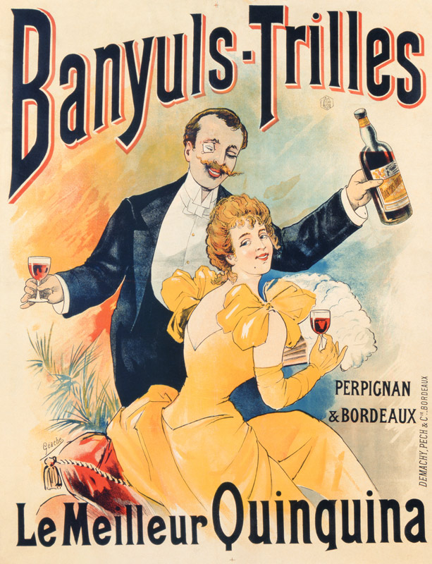 Poster advertising Banyuls-Trilles Quinquina od French School, (19th century)