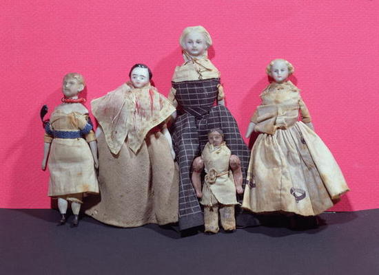 Collection of dolls, possibly used by Honore de Balzac (1799-1850) as an aide memoire for 'La Comedi od French School, (19th century)