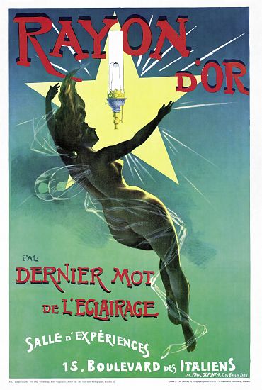 Poster advertising 'Rayon d'Or' lighting od French School, (19th century)