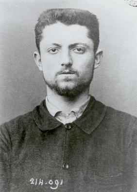 Anthropometric portrait of Emile Henry (1872-94), (b/w photo)