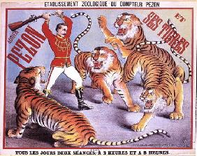 Poster advertising 'Adrien Pezon and his Tigers', c.1897 (colour litho)