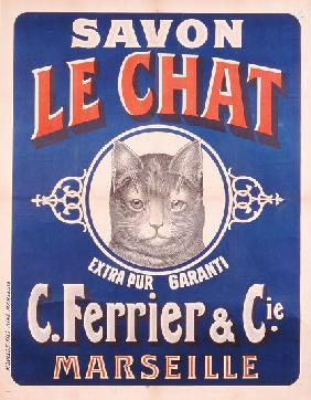 Advertisement for Savon le Chat, printed by Moullot Fils, Marseilles