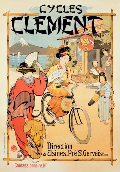 Poster advertising 'Cycles Clement', Pre Saint-Gervais od French School, (20th century)