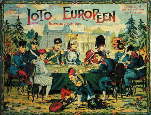 'Loto Europeen', French version of the game of Lotto for children, c.1900 (colour litho) od French School, (20th century)