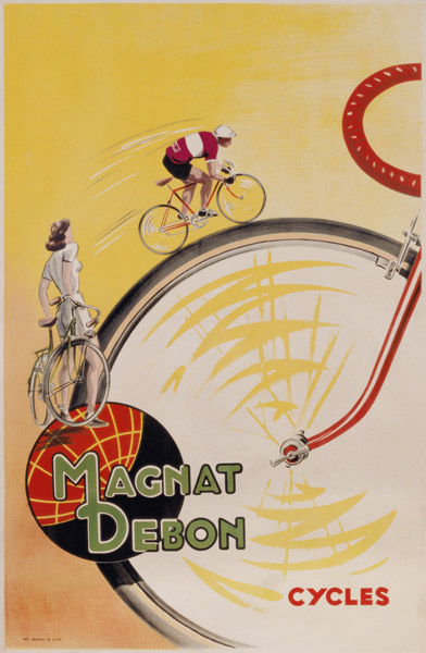 Poster advertising 'Magnat Debon' cycles od French School, (20th century)