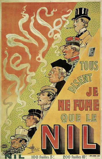 Poster advertising 'Nilum' cigarette papers od French School, (20th century)