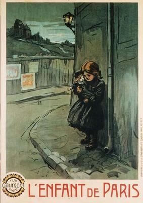 Poster advertising the film 'L'Enfant de Paris', produced by Gaumont Cinema Films (colour litho) od French School, (20th century)