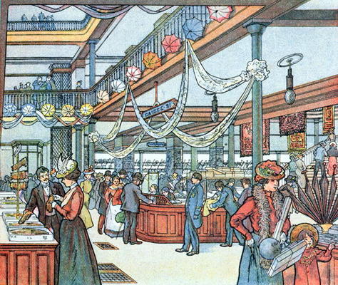 The Department Store, illustration from 'Cours Schweiter', c.1900 (colour litho) od French School, (20th century)