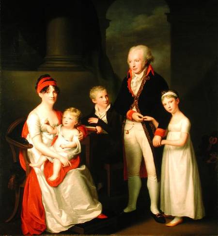 Marc Andre Souchay (1759-1814) and His Family od Friedrich Carl Groger
