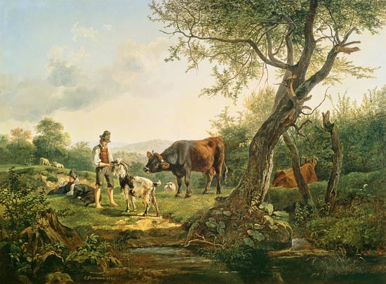 Landscape with a Shepherd od Friedrich Gauermann