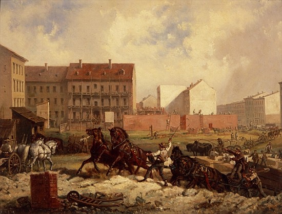 Period of Promoterism: Construction of the Grenadierstrasse, Berlin, c.1875 od Friedrich Kaiser