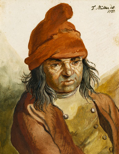 Smallholder with a red cap od Friedrich Maler-Müller Müller