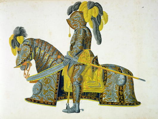 Armour worn by Electorate Christian I, plate from 'A History of the Development and Customs of Chiva od Friedrich Martin von Reibisch