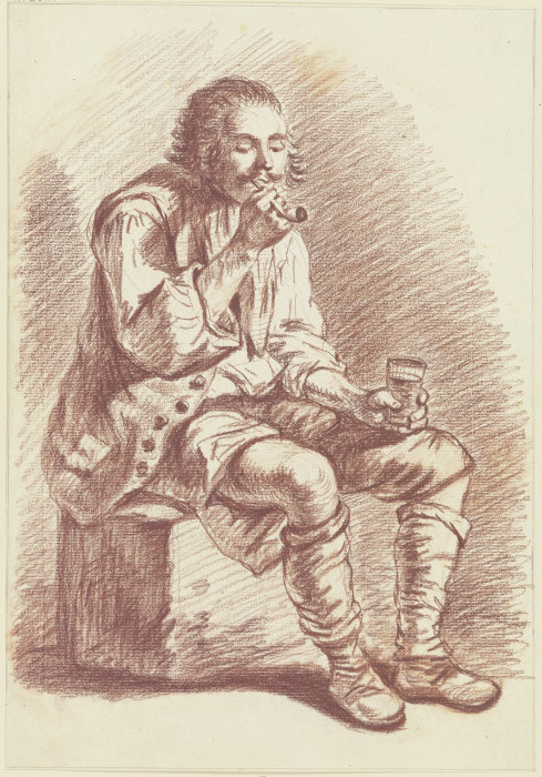 Sitzende männliche Modellfigur od Friedrich Wilhelm Hirt