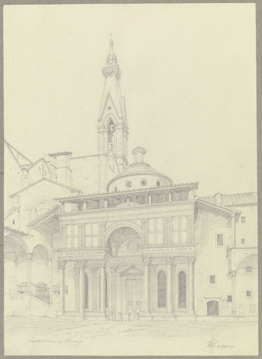 Die Pazzi-Kapelle bei Santa Croce in Florenz od Friedrich Wilhelm Ludwig