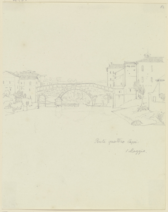 Der Ponte dei Quattro Capi in Rom od Friedrich Maximilian Hessemer