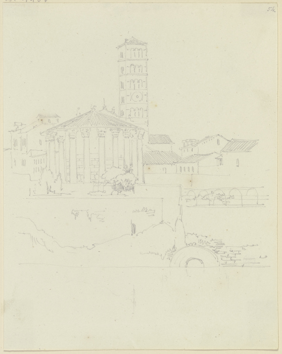Der Tempio di Ercole Vincitore und S. Maria in Cosmedin in Rom od Friedrich Maximilian Hessemer