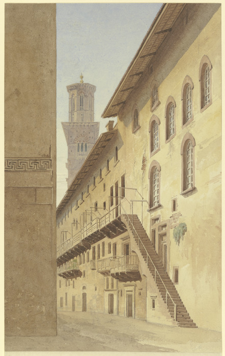 Die Treppe der Case die Mazzanti in Verona od Friedrich Maximilian Hessemer