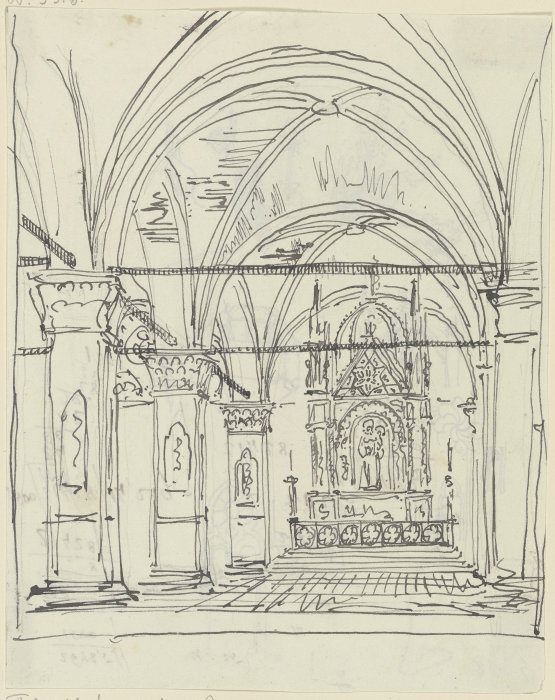 Kircheninneres von Orsanmichele mit dem Tabernakel des Andrea Orcagna od Friedrich Maximilian Hessemer