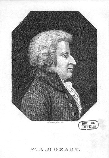 Wolfgang Amadeus Mozart (1756-91) od Friedrich Wilhelm Bollinger