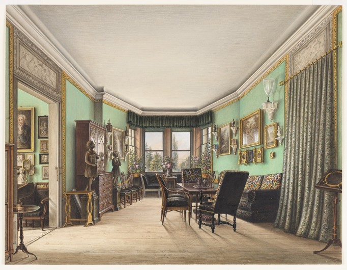 A Room in Schloss Buchwald od Friedrich Wilhelm Klose