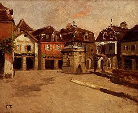 Small town square. od Frits Thaulow