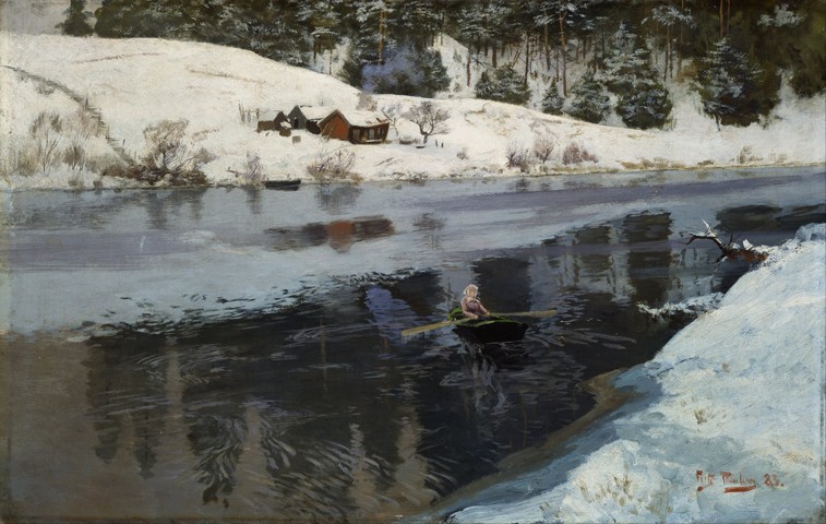 Winter at the River Simoa od Frits Thaulow