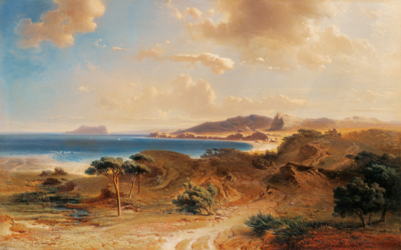 Beach at Estepona with a View of the Rock of Gibraltar od Fritz Bamberger