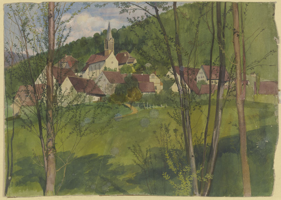 Village at the hillside od Fritz Boehle