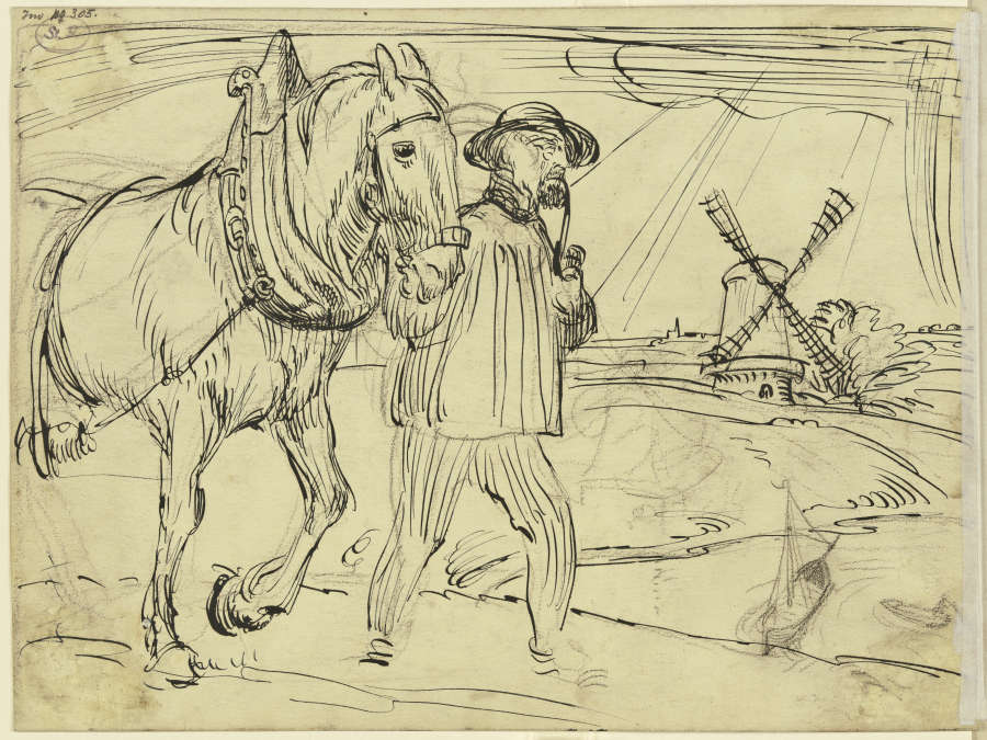 Man and horse od Fritz Boehle