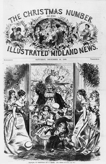 Bringing in Christmas, front cover of the ''Illustrated Midland News'', December 18th 1869 od Fritz Eltze