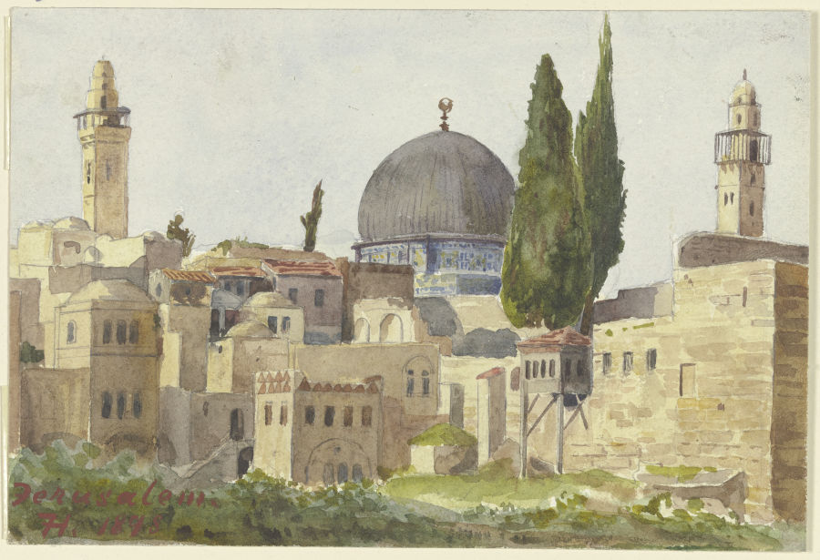 Teilansicht von Jerusalem, Blick auf die Omar-Moschee od Fritz Hauck