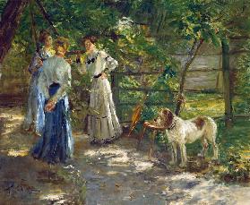 The daughters in the garden